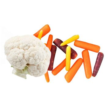 Baby Rainbow Carrots & Cauliflower