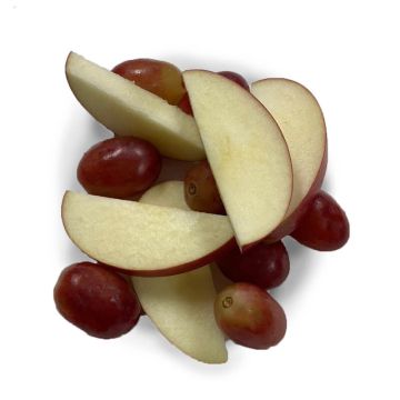 Apple slices and grapes