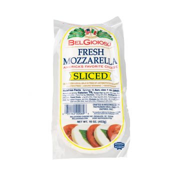 Sliced Fresh Mozzarella Cheese Log