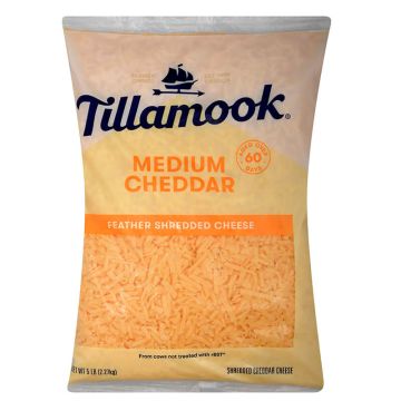 Bag of Tillamook Medium Cheddar Feather Shredded Cheese