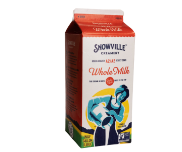 Half gallon of A2 whole milk
